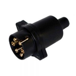 TOMADA MACHO EM PLASTICO PRETA 6 POLOS 001800